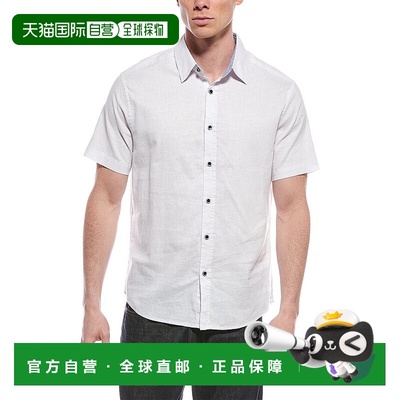 自营 report collection报告系列亚麻混纺运动衫-白色 美国奥莱直