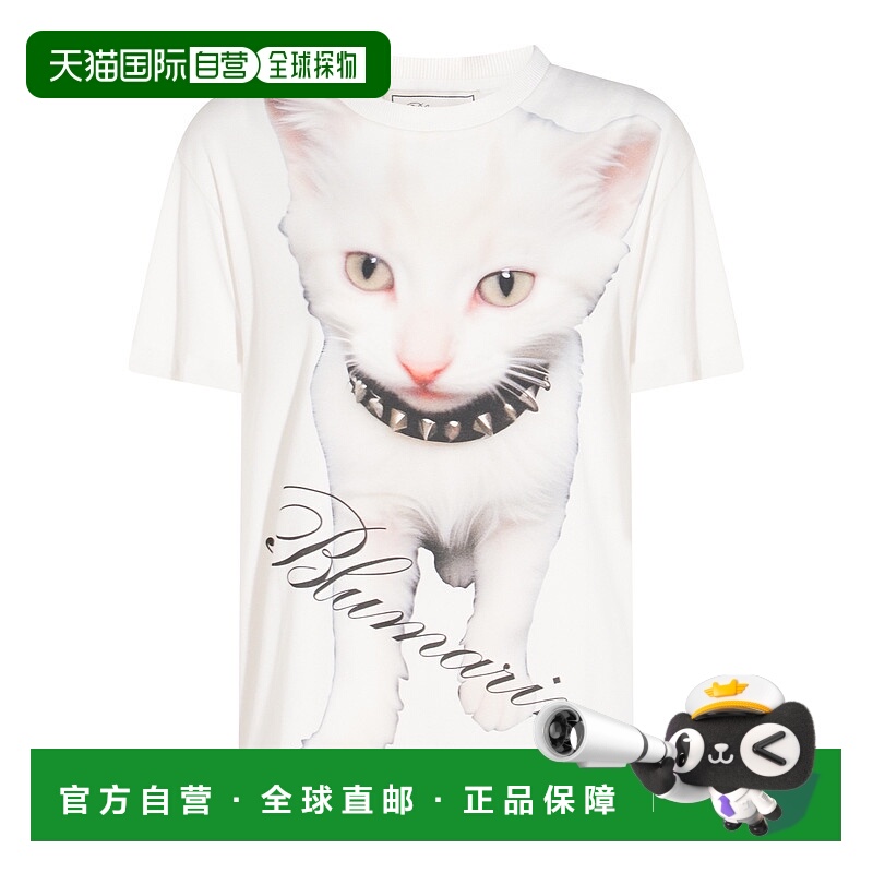 香港直邮Blumarine 蓝色情人 女士 白色棉质T恤 A522T101A