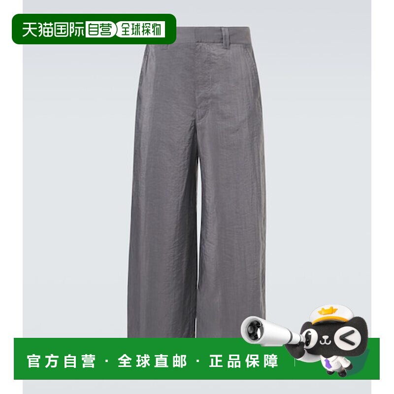1h可退 香港直邮Lemaire 男士 barrel-leg 真丝混纺长裤 PA1291LF