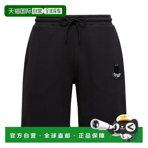 香港直邮MONCLER 女士短裤 K20918H0000489AZU998 CO 黑色 徽标贴