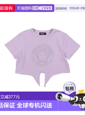 1h可退 香港直邮versace 女童 T恤童装 purple紫色 舒适时尚