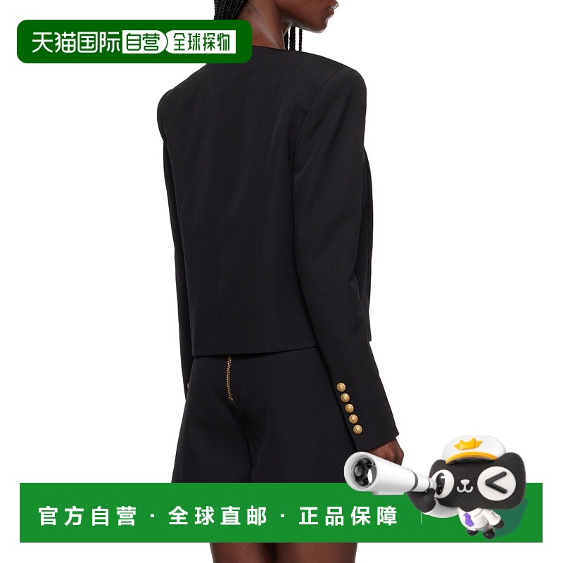 香港直邮Balmain 羊毛纽扣装饰无领夹克 BF1SC163WC09