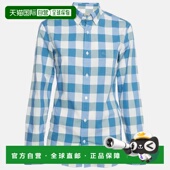Brit Shirt Blue Cotton 自营Burberry Sleeve Checks Long blu