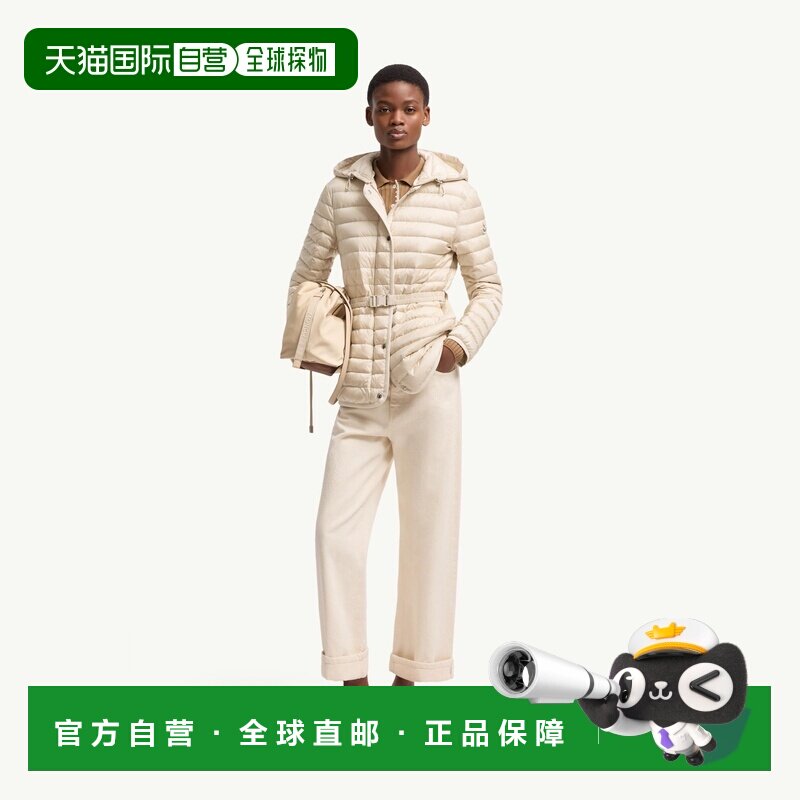 自营欧洲直邮Moncler盟可睐 Oredon女士白色尼龙中长款连帽羽绒服