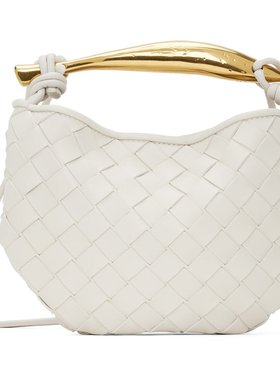 bottegaveneta葆蝶家女士白色迷你单肩包