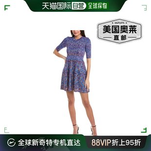 字形连衣裙 直发 蓝色 羊毛混纺 Missoni 美国奥莱