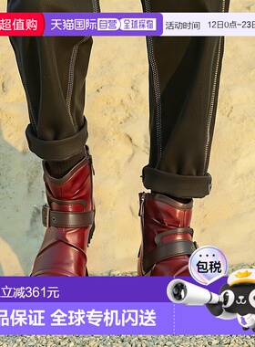 【日本直邮】Gino Zeeno 男靴 褶皱靴 工程师靴 短靴 拉链鞋 男鞋