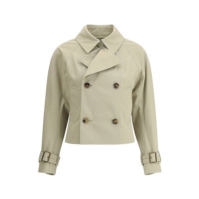 潮奢 Burberry 巴宝莉 女士 双排扣束带袖口风衣夹克 8106341
