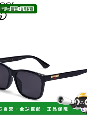 日本直邮GUCCI 太阳镜男女亚洲版型防紫外线黑色 GG0746SA-001