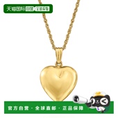 Ross Simons 自营 克拉黄金膨化心形吊坠项链 英寸 美国