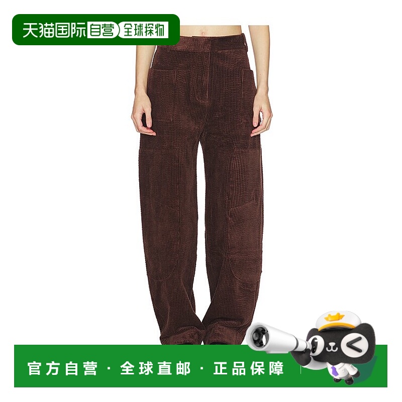 1h可退 香港直邮潮奢 GANNI 甘尼 女士 绉条纹灯芯绒裤子 W0767