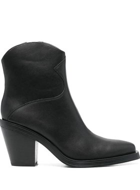 ASH 女士高跟鞋 JUDY01BLACK AW2024 黑色 粗跟短筒靴