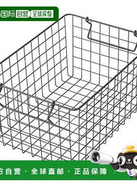 日本直邮珍珠金属 日式简约铁艺篮子 棕色 尺寸L  N 8329