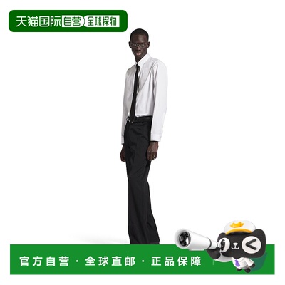 自营欧洲直邮Balenciaga巴黎世家 Tailored男士黑色羊毛直筒西裤