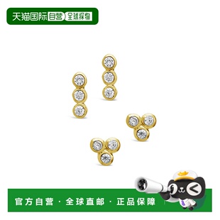 sterling forever纯银包边 2 件套耳环套装 - 银 【美国奥莱】直