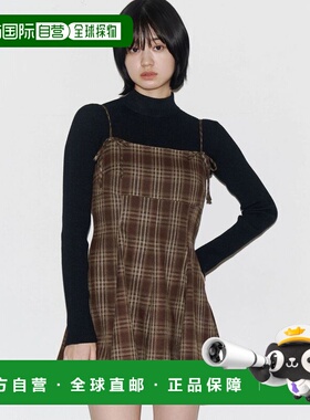 日本直邮EMODA 女装 褶边拼接显瘦迷你连衣裙 042560370901