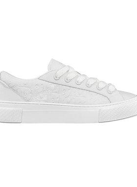 DIOR/迪奥24新款 男士白色牛皮革粒面饰以压花B33运动鞋