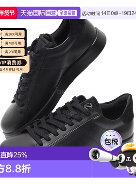 韩国直邮Ecco爱步男士休闲鞋黑色平底简约时尚轻便521304-51052