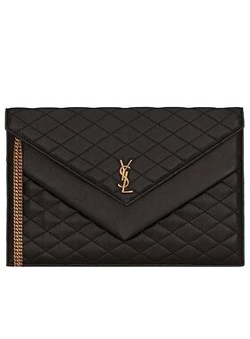 Saint Laurent GABY 小羊皮双翻盖链条手拿包 6855961EL07