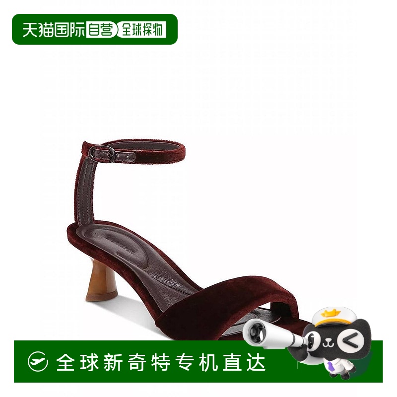 1h可退 【美国直邮】Vince|Prue 露趾凉鞋（黑皮诺天鹅绒）
