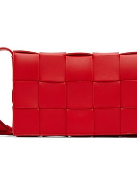 bottegaveneta葆蝶家女士红色小号斜挎包