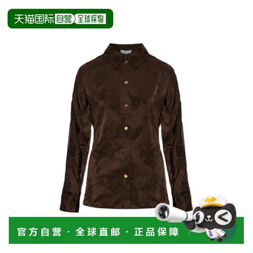 香港直邮GANNI 女士衬衫 A10402646928ZWX SS2026 褐色 Shirt wit