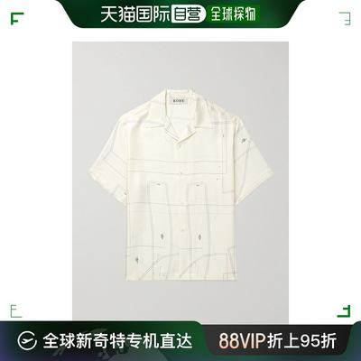 香港直邮潮奢 RÓhe 男士 Camp-Collar 印花斜纹丝绸衬衫 310-19-0