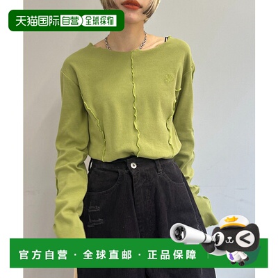 1h可退 日本直邮W closet 女装 宽松刺绣罗纹上衣 半高领设计 WCZ