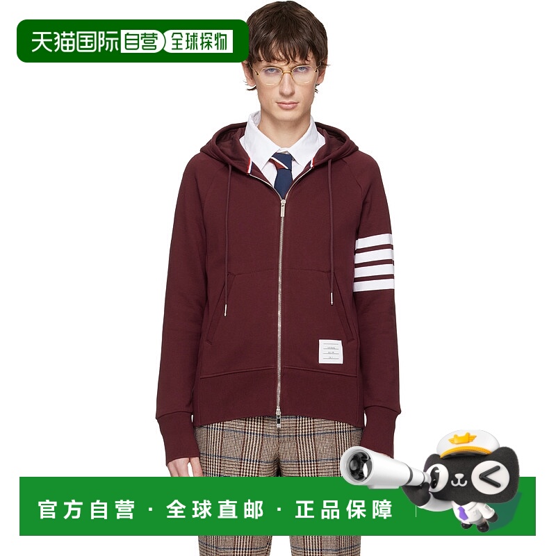 香港直邮Thom Browne 汤姆 布朗 男士 酒红色 Classic Loopback 4