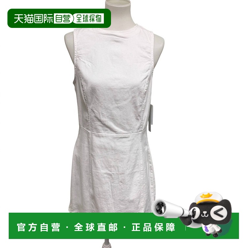 自营 tinseltown白色弹力棉质无袖牛仔连衣裙 美国奥莱直发
