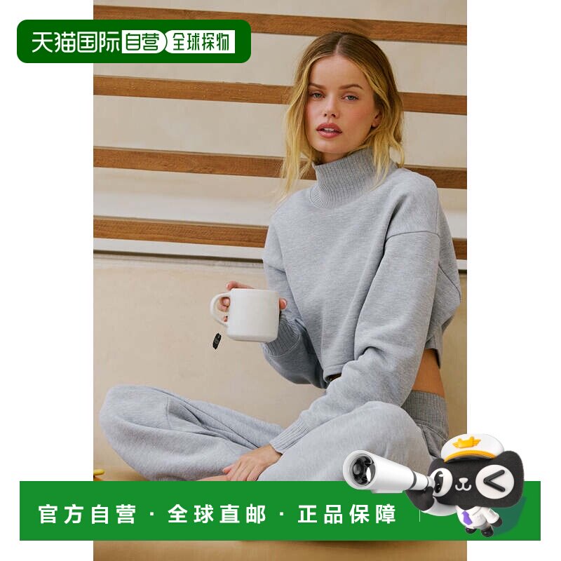 香港直邮alo yoga 高领纯色宽松短款截短上衣 女款w3875r运动套装图片