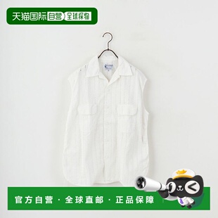 1h可退 日本直邮THE ALASKAN 女士箱形刺绣条纹无袖衬衫 AL251HS1