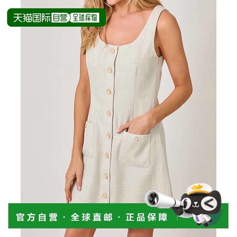 自营mystreeSleeveless Shift Dress In Ivory - ivory 美国奥莱