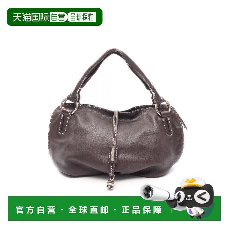 日本直邮中古Celine赛琳女包B级9新Shoulder bag肩包牛皮手提包棕图片