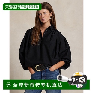 Polo褶裥棉丝衬衫 欧洲直邮RalphLauren拉夫劳伦 真丝