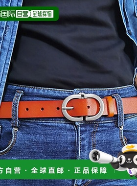 日本直邮florge 复古简约椭圆扣皮革腰带110cm [FL8218EW04622]