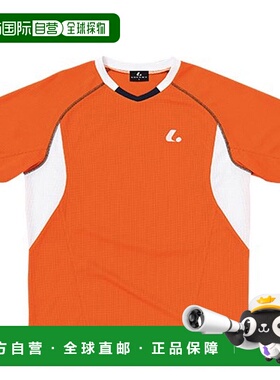 日本直邮LUCENT 网球男式女式比赛球衣 无领 橙色 XLH3032 短袖