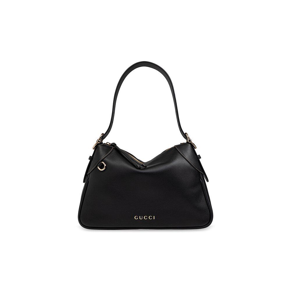 GUCCI 女士斜挎包 815216AAEC21000 CO 黑色 GG Emblem中号肩背包