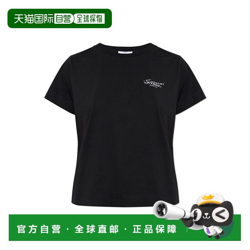 香港直邮GIVENCHY 女士T恤 BW70FJP7A7001 SS2026 黑色 Black cot