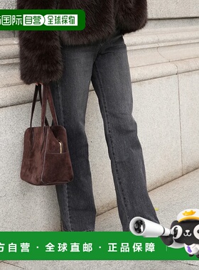 1h可退 日本直邮Deuxieme Classe 女装 全棉直筒牛仔裤 灰色修身