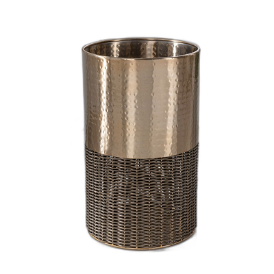 自营happimessAsher Modern 4.13 加仑双色仿柳条/金属圆筒正品