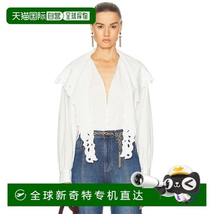 女士 舒 香港直邮Chloe white白色 1h可退 25SHT17 长袖 蔻依 上衣
