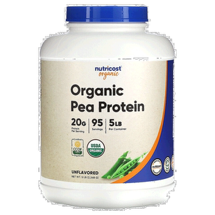 香港直邮Nutricost,有机豌豆蛋白质粉，原味，5 磅（2,268 克）
