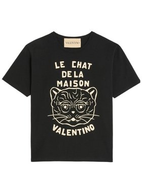 VALENTINO 男士T恤 VMG16PB329RA CO 黑色 印花T恤
