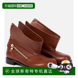 香港直邮J.W. 女士 1h可退 Anderson 舒 皮质骑士靴子 brown棕色