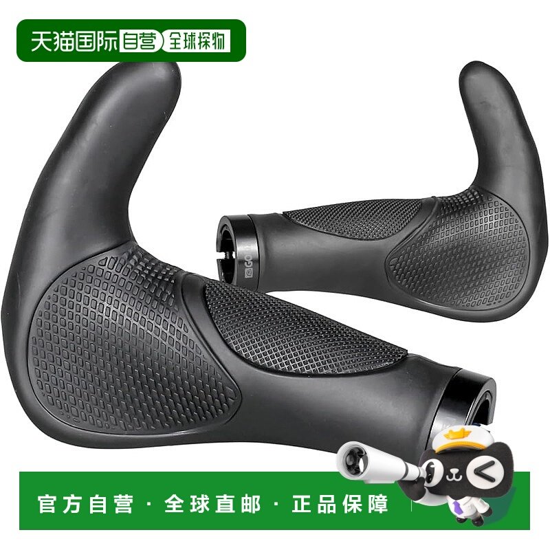 【日本直邮】GORIX 自行车手柄 GQZ857 牛角人体工学 防震 黑&times;黑