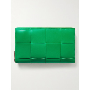 Bottega Veneta 葆蝶家 男士 编织皮革拉链钱包 649607VBWD2