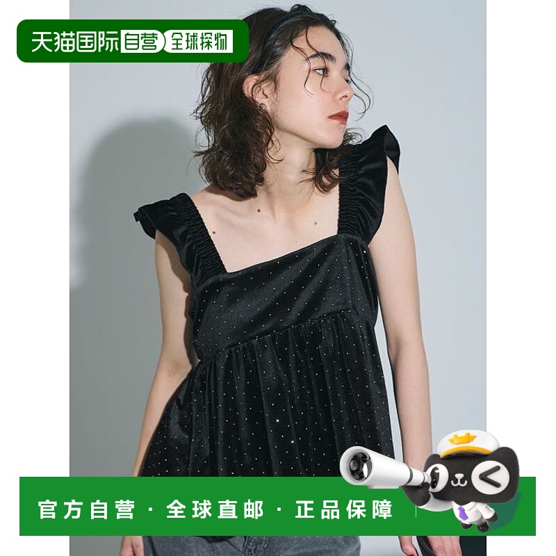 1h可退 日本直邮coca 天鹅绒镶钻吊带上衣