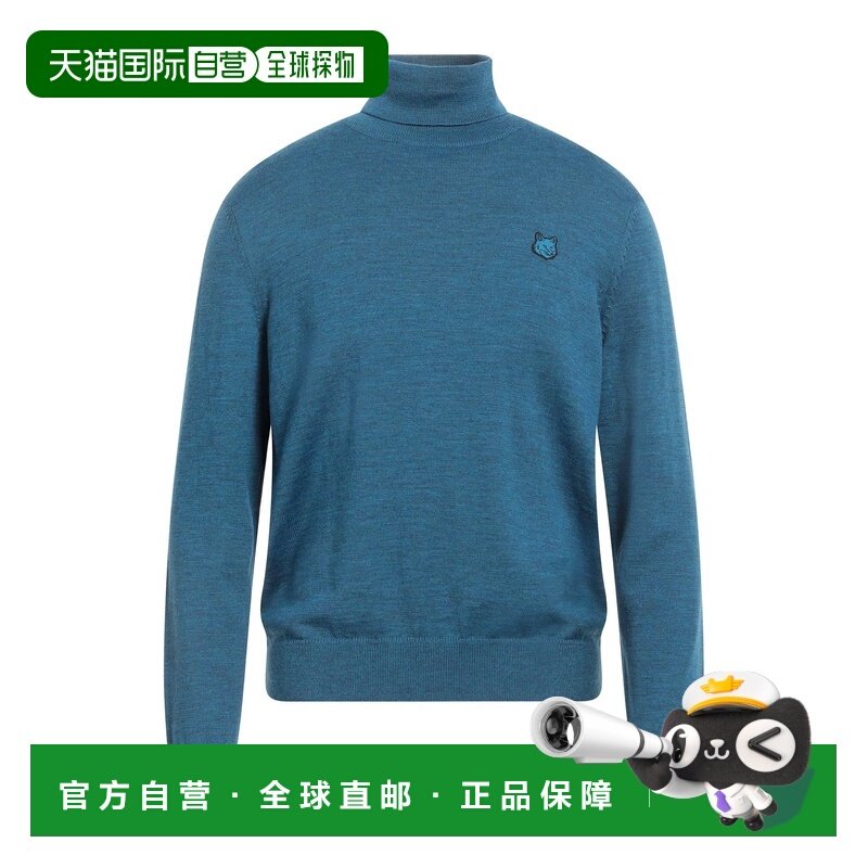 1h可退 香港直邮MAISON KITSUNE 男士 高领上衣 blue蓝色 舒适时,男装,针织衫/毛衣,淘宝优惠券,粉丝福利购,淘宝优惠卷