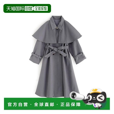 日本直邮日潮 GRL带丝带腰带的披肩式长款大衣kz379外套女装